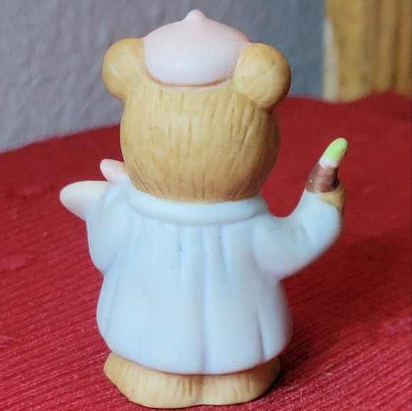 Vtg Mini Homco Professional Series #8820 Porcelain Bear Painter Artist Figurine - Picture 4 of 5